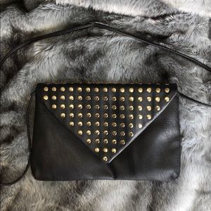 Black Clutch With Gold Accents